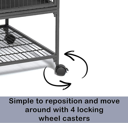 Critter Nation by  Double Unit Small Animal Cage, Habitat for Rats, Chinchillas, Ferrets, Sugar Gliders, Tool-Free Assembly, with Full-Width Doors, Shelves & Removable Base Pans