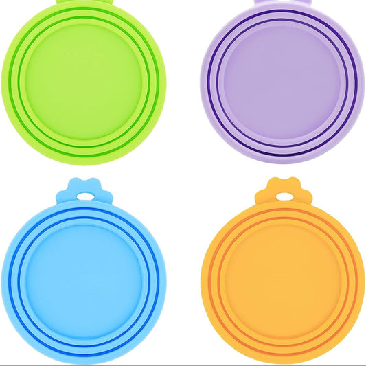 Food Can Covers/4 Pack/Universal BPA Free Silicone Dog Cat Food Tin Lids for Dog and Cat Food/Fits All Standard Size Can Tops for Pet Food Storage(Mix Color2)