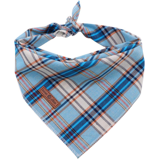 Blue Plaid Dog Bandana